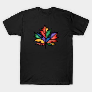 Rainbow Maple Leaf 1 T-Shirt